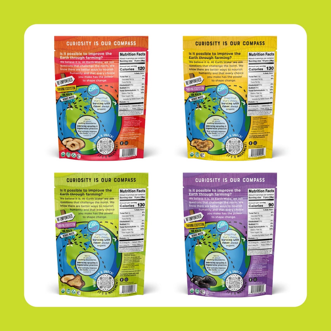 four pack apple pear plum banana back