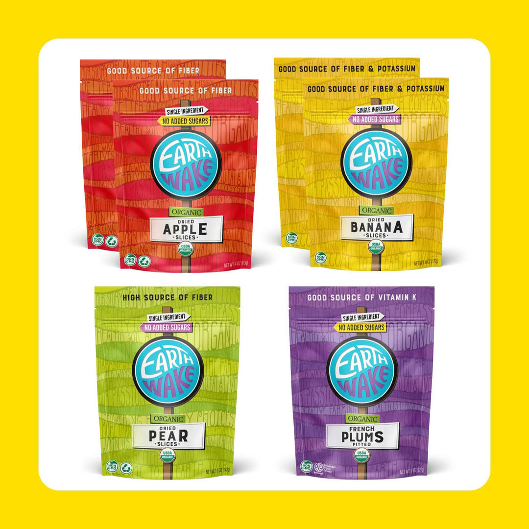 six pack pear apple banana plums