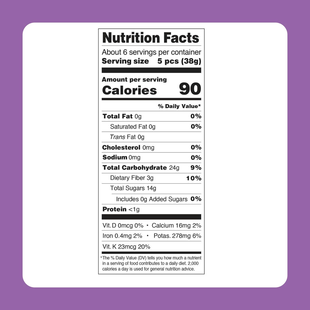 french plum pack nutrition facts